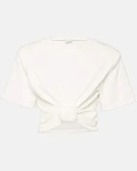 Magda Butrym T-shirt cropped in jersey di cotone Bianco