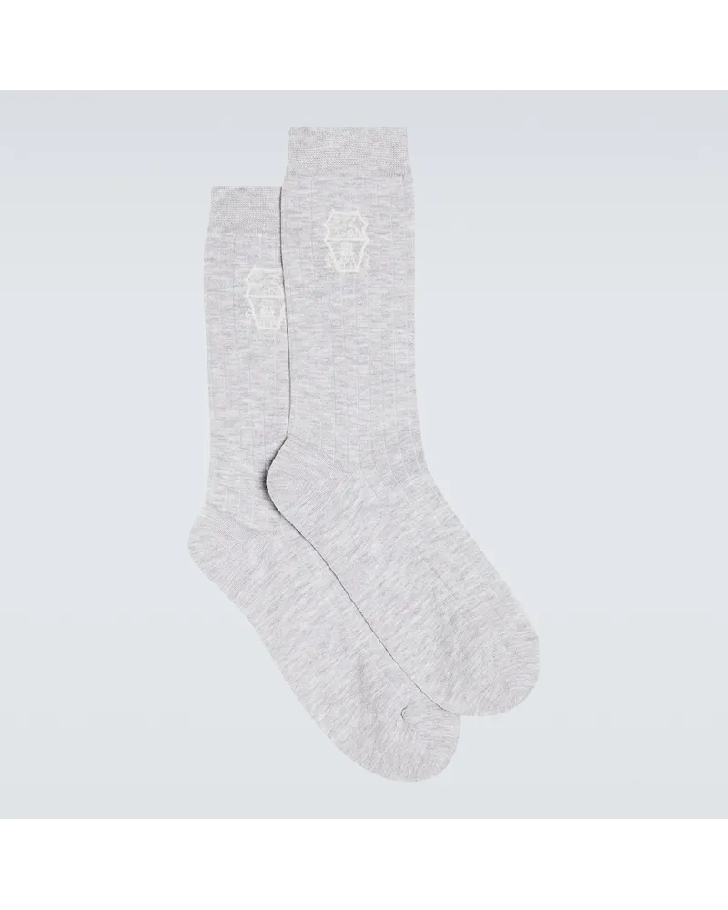 Brunello Cucinelli Calze in cotone Grigio