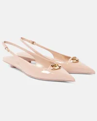 Valentino Garavani Ballerine slingback VLogo Bold in vernice Rosa