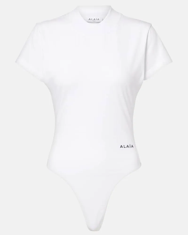 Alaïa AlaÃ¯a Body in jersey di cotone Bianco