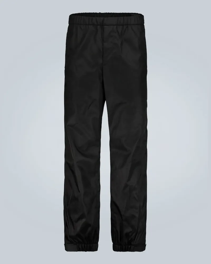 Prada Pantaloni sportivi regular con logo Nero