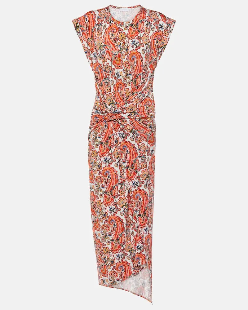 Paco Rabanne Abito midi in jersey con stampa paisley Multicolore