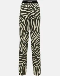 Tom Ford Pantaloni a gamba larga in misto seta Multicolore