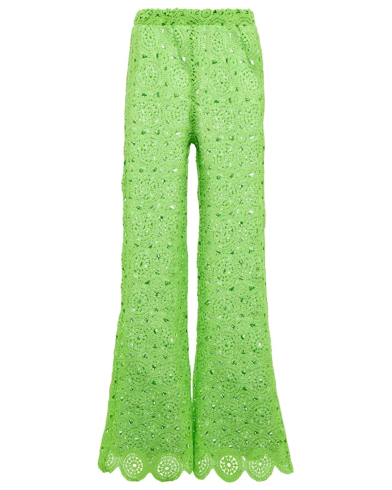 ROTATE Birger Christensen Pantaloni Nola in crochet Verde