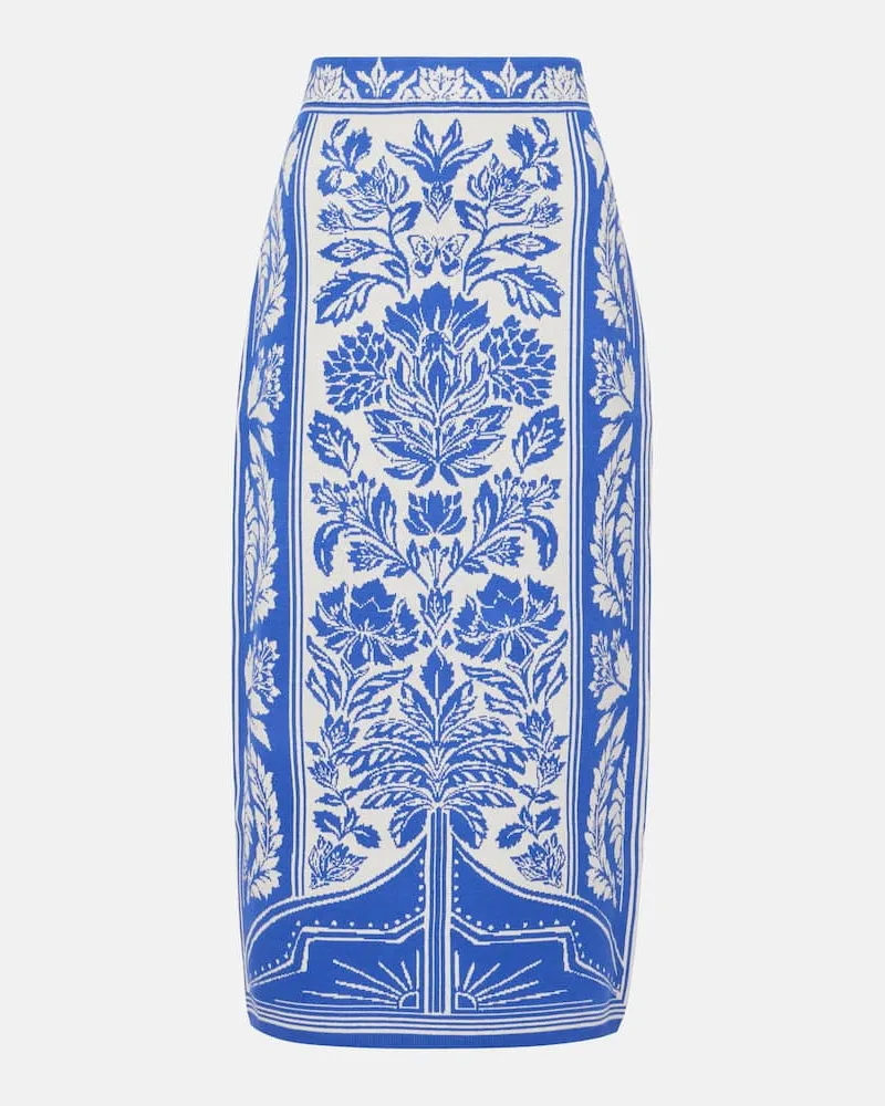 FARM Rio Gonna midi in jacquard Blu