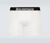 Balenciaga Boxer in misto cotone con logo Bianco