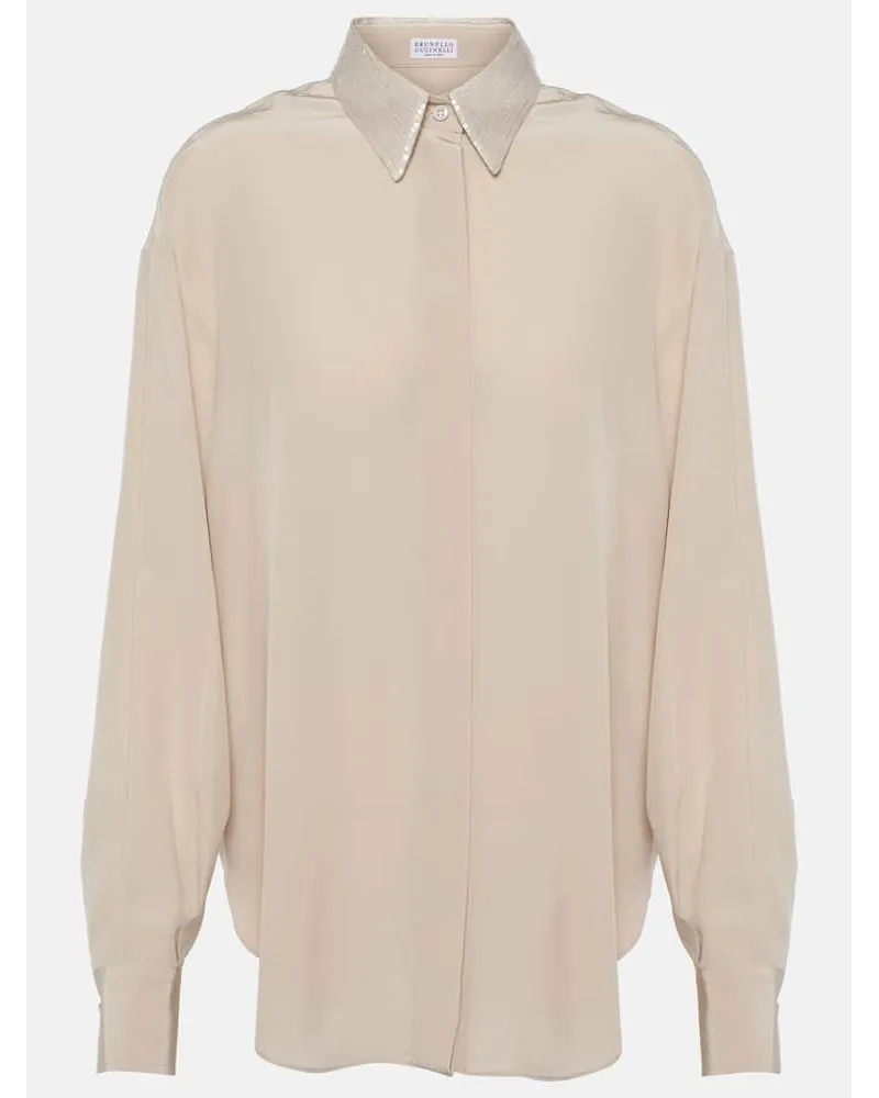 Brunello Cucinelli Camicia in seta Beige