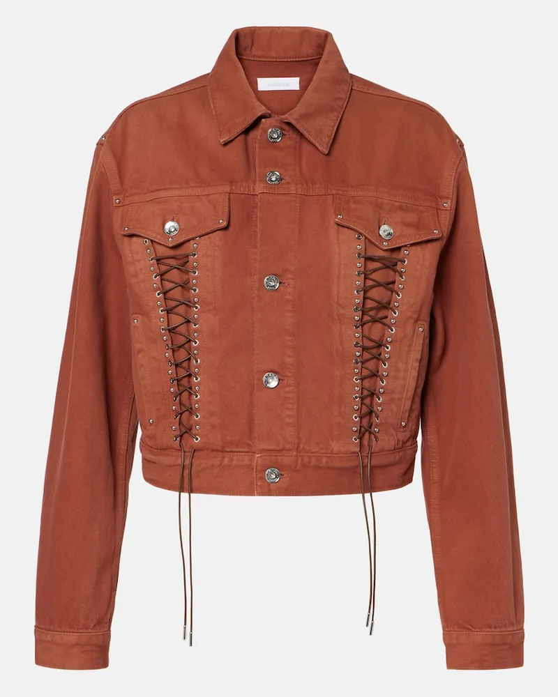Paco Rabanne Giacca cropped di jeans Marrone