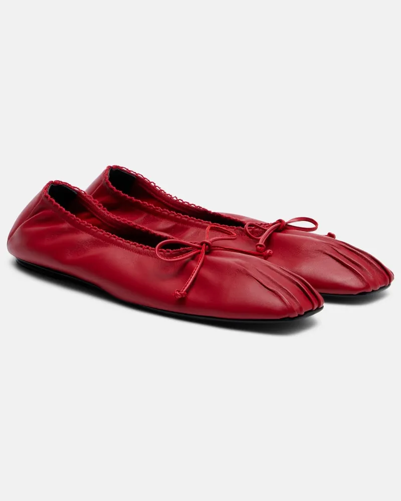 Magda Butrym Ballerine in pelle con fiocco Rosso