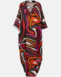 Emilio Pucci Caftano Marmo in twill di cotone Multicolore