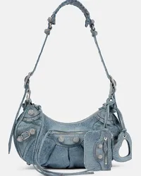 Balenciaga Borsa a spalla Le Cagole Small in denim Blu