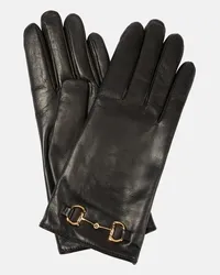 Gucci Guanti Horsebit in pelle Nero