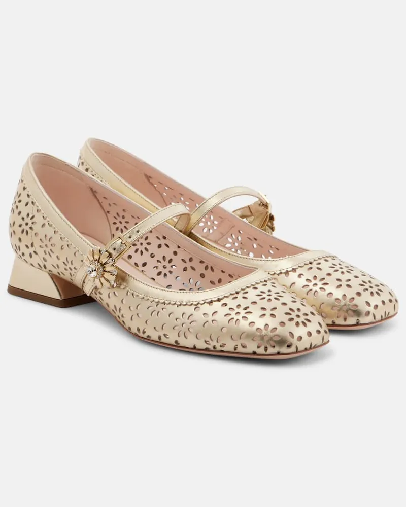 Roger Vivier Pumps Mary Jane New TrÃ¨s Vivier 25 in pelle Oro