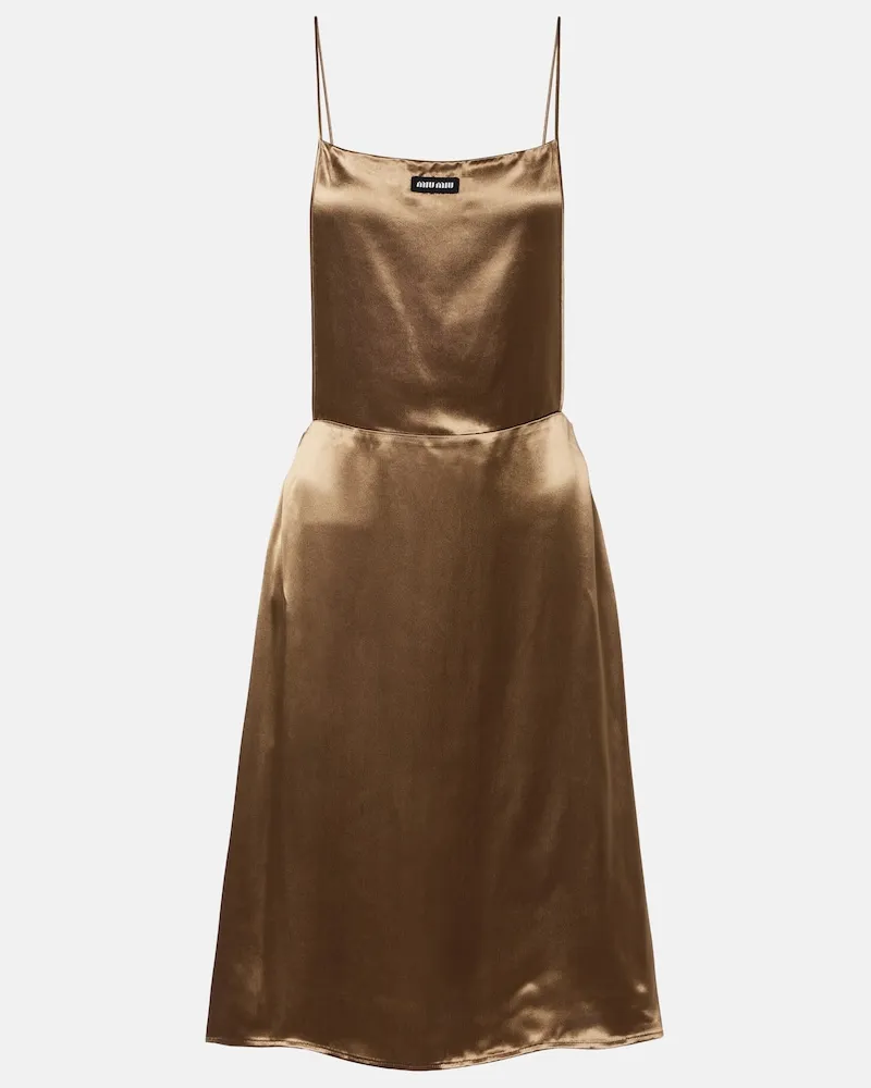 Miu Miu Abito corto in raso Marrone