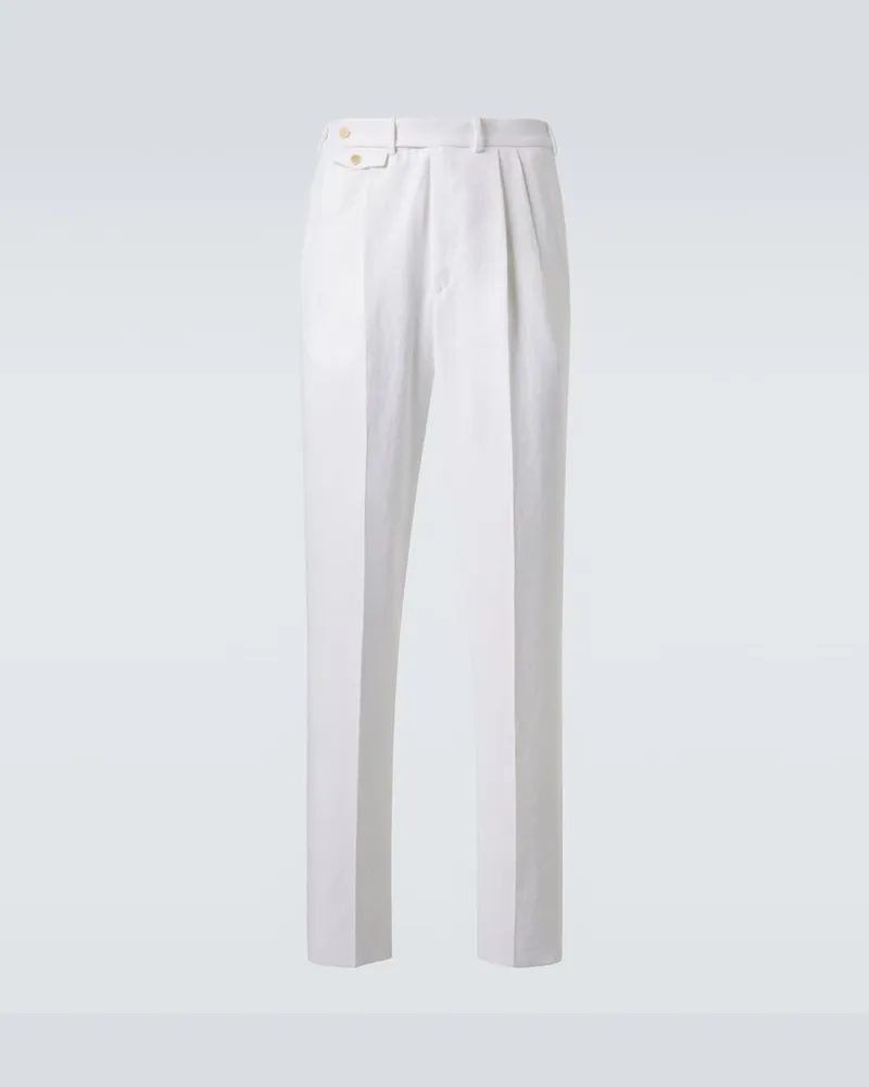 Dunhill Pantaloni in lino Bianco