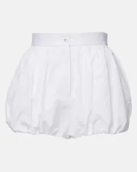 Dolce & Gabbana Shorts in popeline di cotone a vita alta Bianco