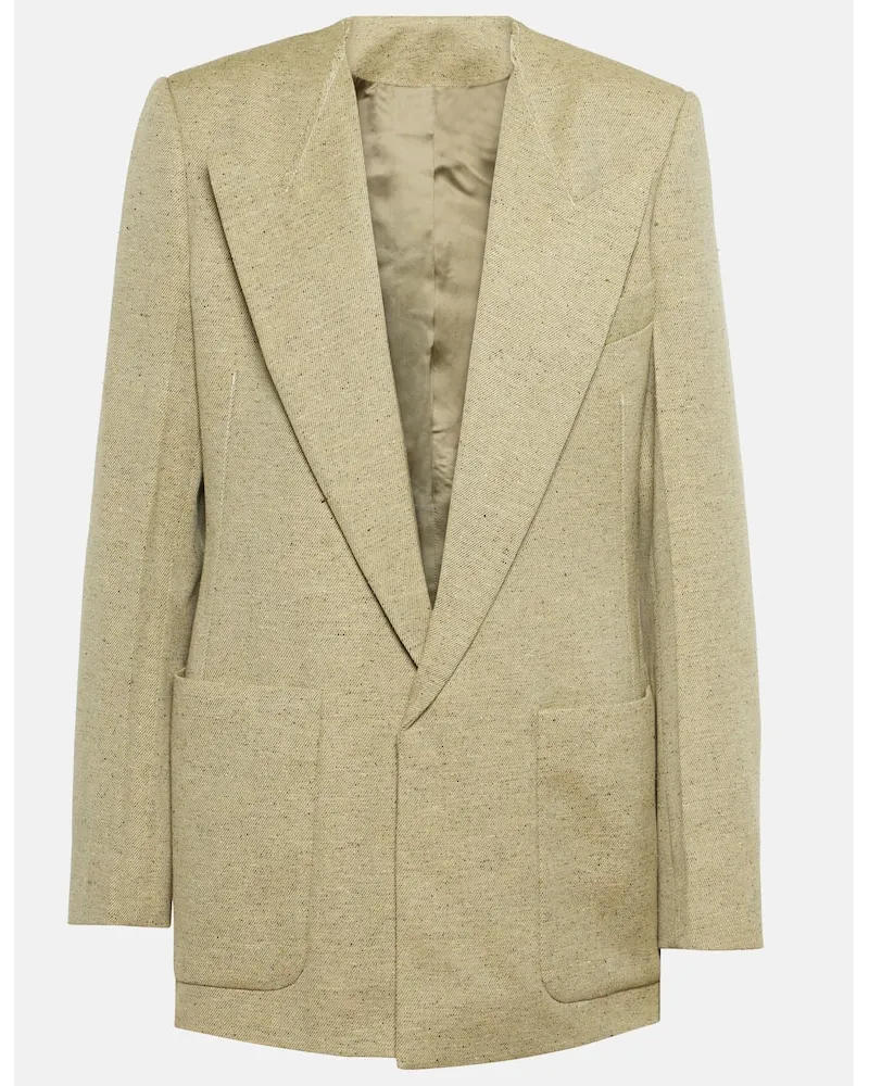 Victoria Beckham Blazer monopetto in misto lana Verde
