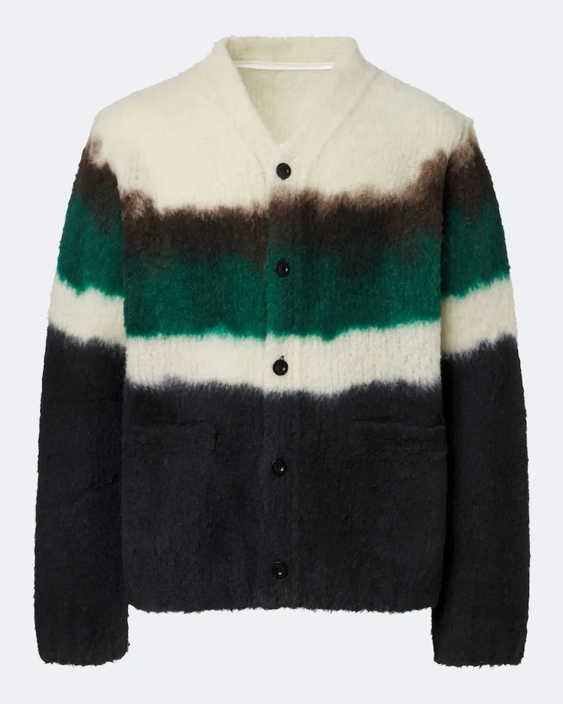 Sacai Cardigan in maglia di misto lana Multicolore