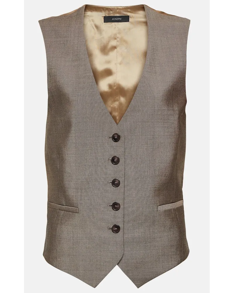 Joseph Gilet Kinglake in lana e mohair Marrone