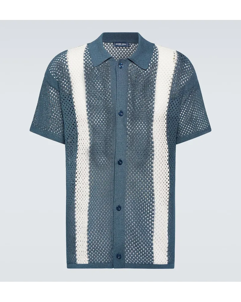 Frescobol Carioca Camicia bowling Castillo in misto cotone Blu