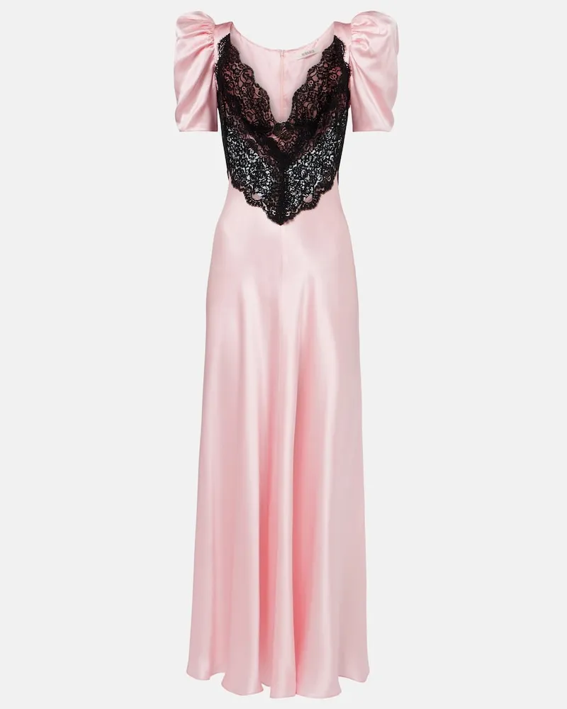 Rodarte Abito da cocktail in seta con pizzo Rosa