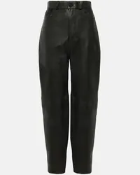 Totême Pantaloni in pelle Nero