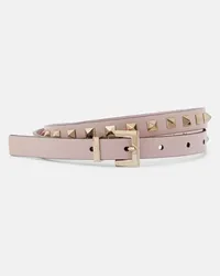 Valentino Garavani Cintura slim Rockstud in pelle Rosa