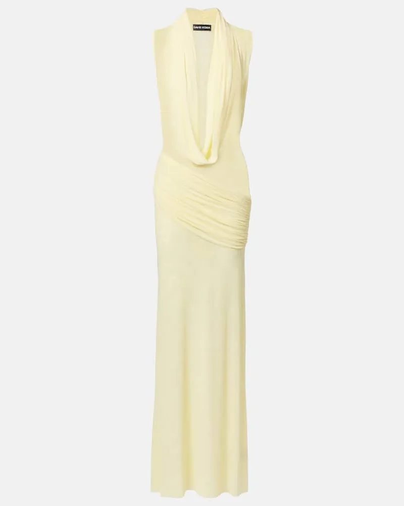 David Koma Abito lungo con mesh Giallo