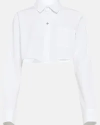 COPERNI Camicia cropped in cotone Bianco