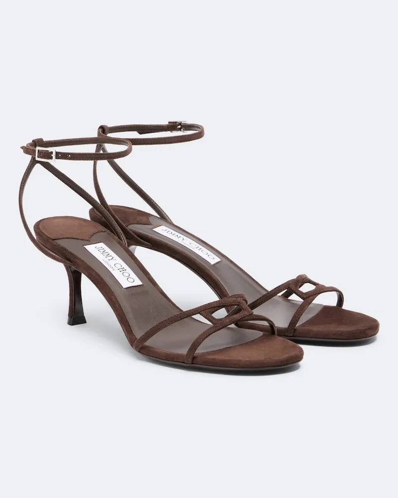 Jimmy Choo Sandali 1998 Leo in suede Marrone
