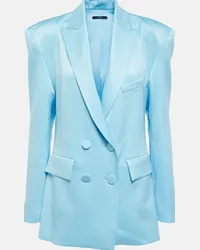 Alex Perry Blazer Wells in crêpe di raso Blu