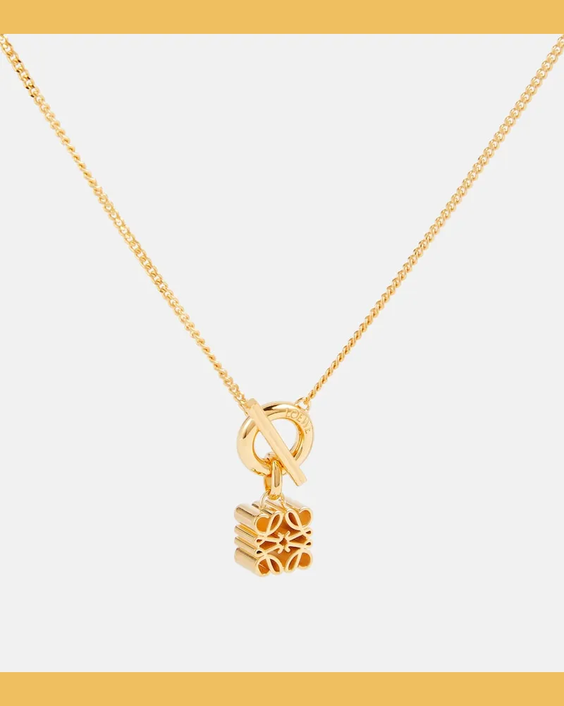 Loewe Collana Anagram in argento sterling bagnata in oro 24kt Oro