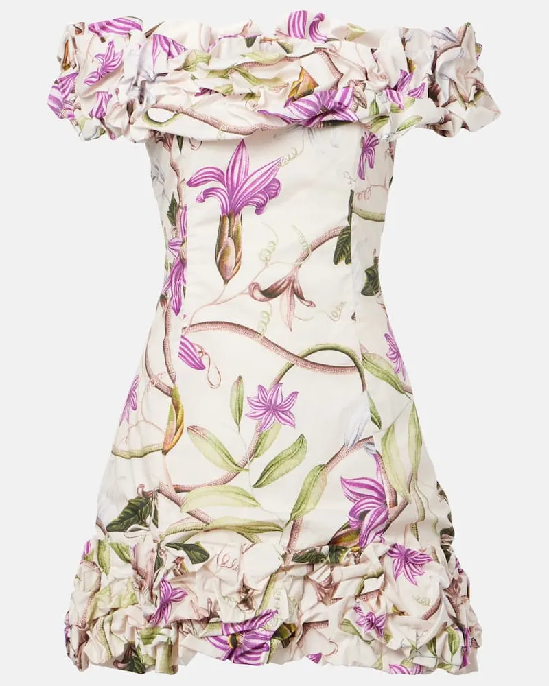 AGUA BENDITA Miniabito Jardin Mutisia in cotone con stampa floreale Multicolore