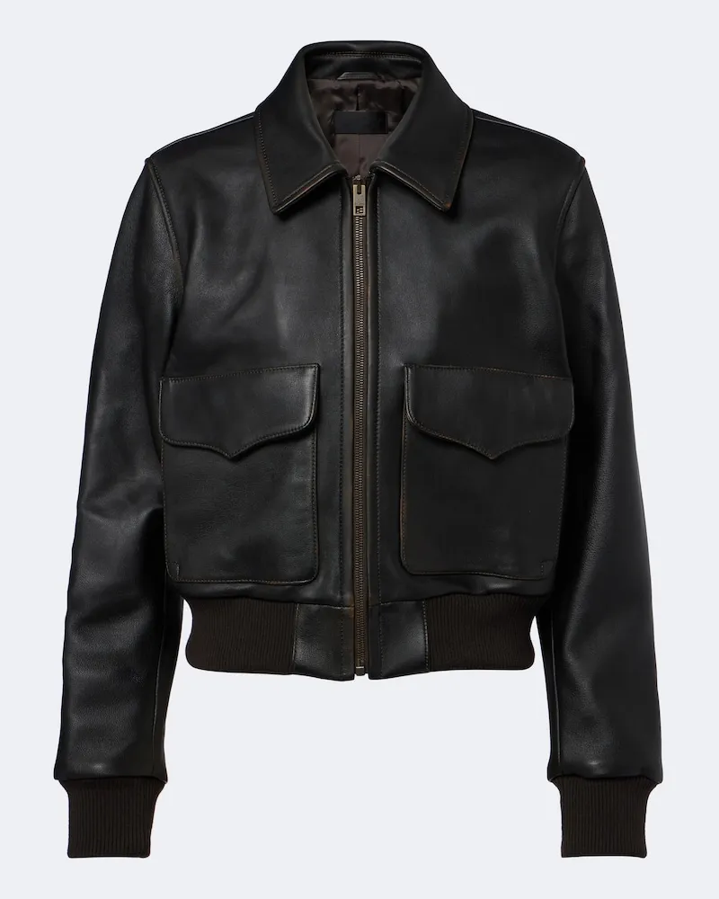 Nili Lotan Giacca bomber in pelle Marrone