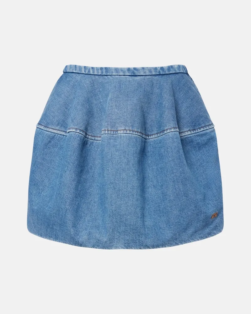 Loewe Minigonna Double L di jeans Blu