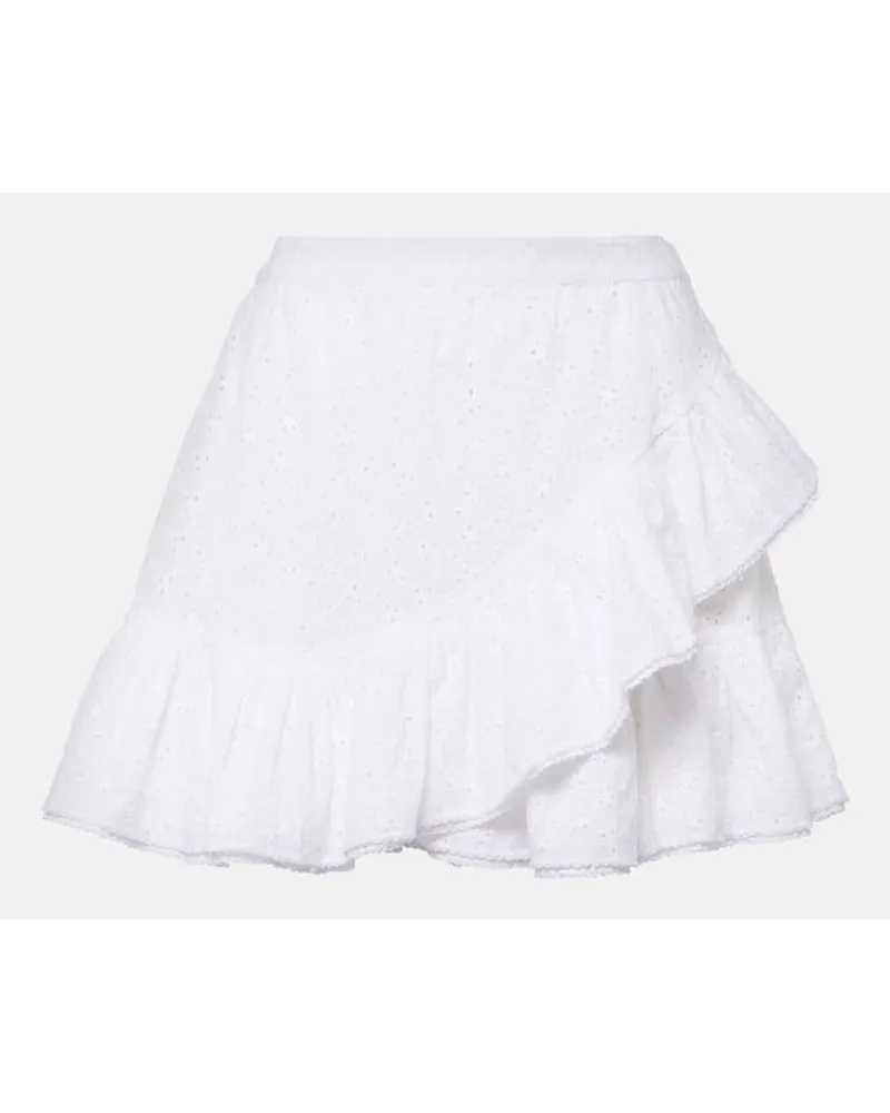 Poupette St Barth Minigonna Bova in cotone sangallo Bianco