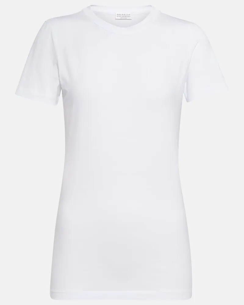 Brunello Cucinelli T-shirt in misto cotone Bianco