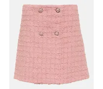 Versace Minigonna in tweed di misto lana bouclé Rosa