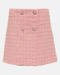 Versace Minigonna in tweed di misto lana bouclé Rosa