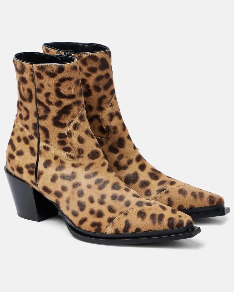 Jimmy Choo Stivaletti Cece 60 in cavallino con stampa leopardata Marrone