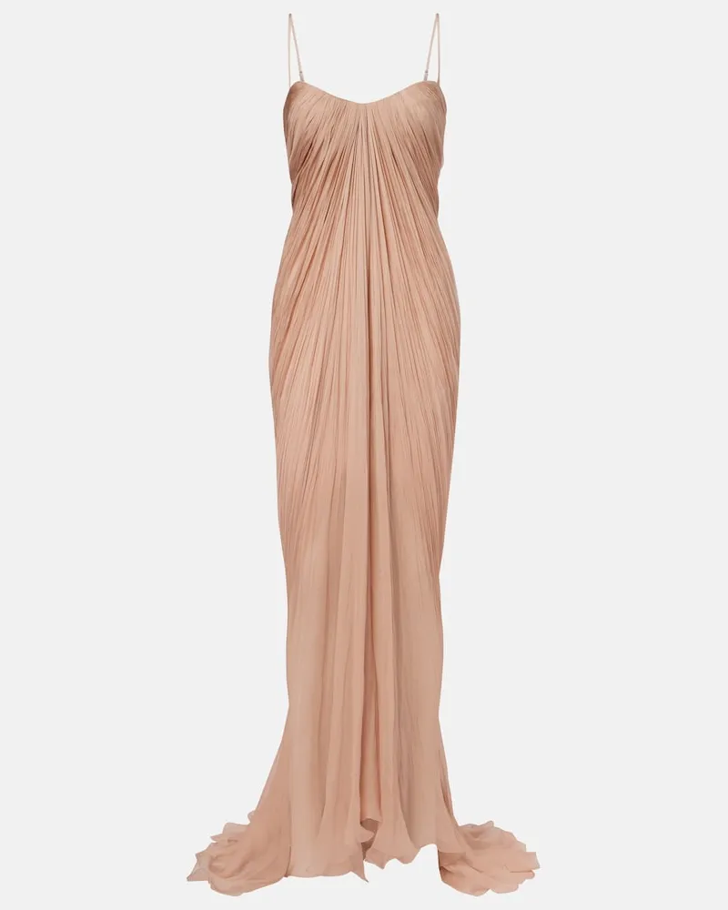 Maria Lucia Hohan Abito bustier Victoria in seta drappeggiato Rosa