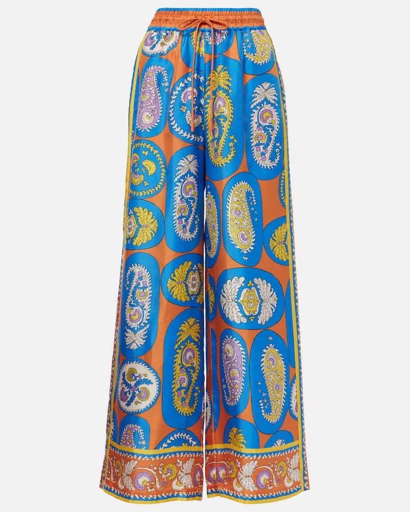 ALEMAIS AlÃ©mais Pantaloni a palazzo Luis in seta Arancione