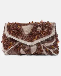 Dries van Noten Clutch Envelope in velluto Beige