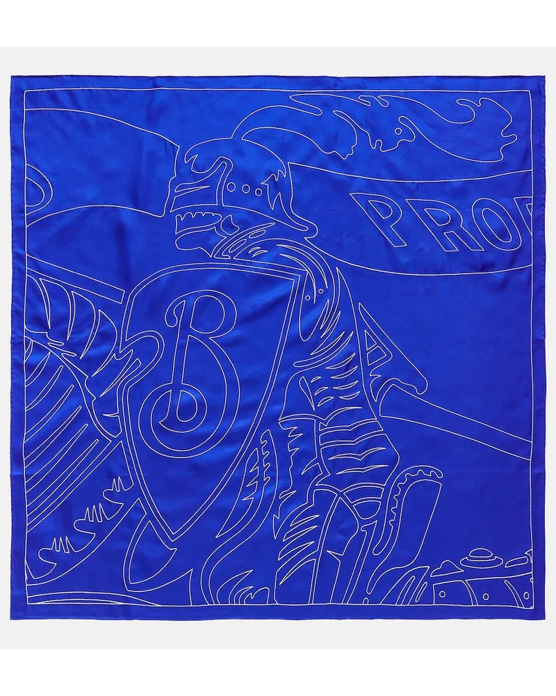 Burberry Sciarpa EKD in seta Blu