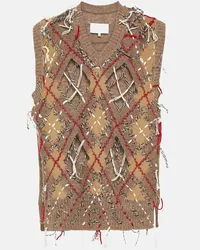 Maison Margiela Gilet in misto lana jacquard Multicolore