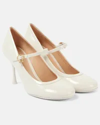 Gianvito Rossi Pumps Mary Jane 85 in vernice Bianco