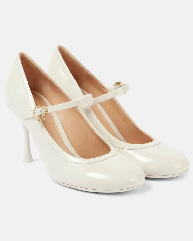Gianvito Rossi Pumps Mary Jane 85 in vernice Bianco