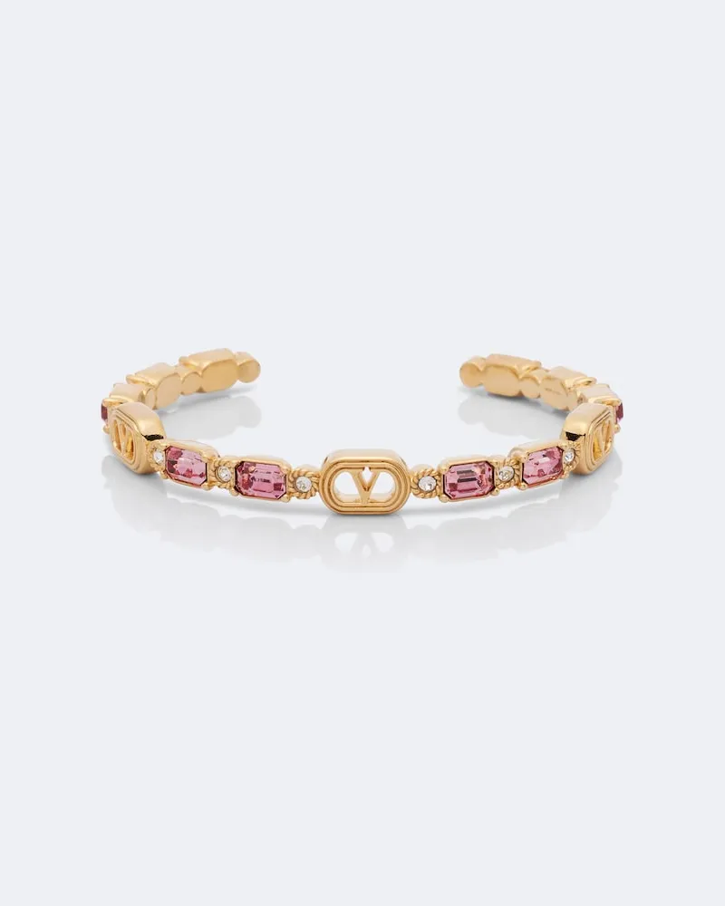 Valentino Garavani Bracciale rigido Ovalette con cristalli Swarovski Oro