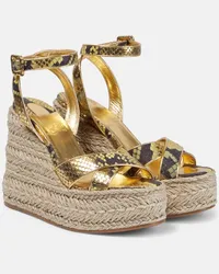 Christian Louboutin Sandali espadrillas Mariza in pelle con zeppa Multicolore