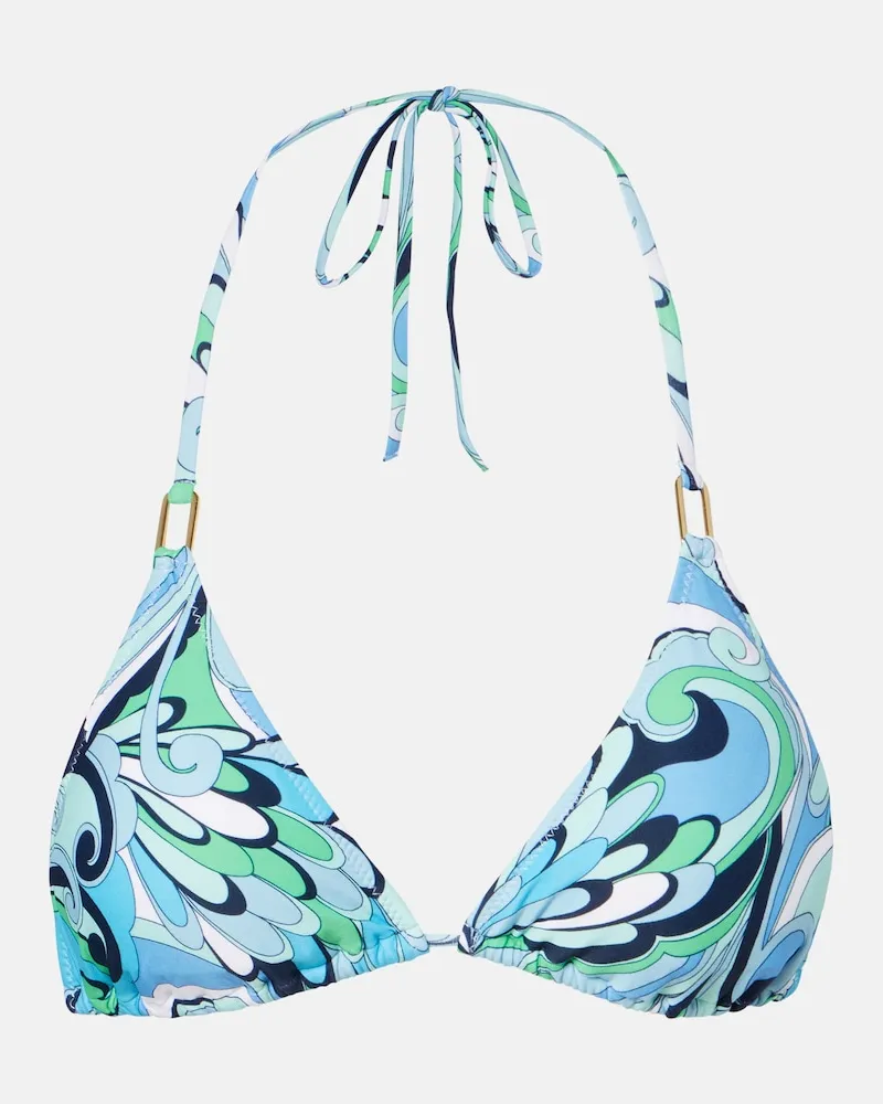 Melissa Odabash Top bikini Cancun con stampa Blu